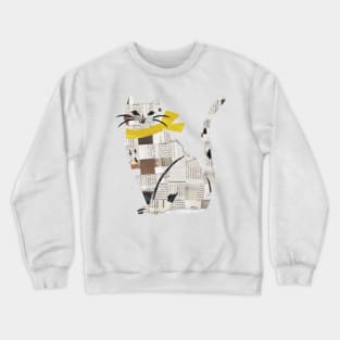 newspaper cutting cat Crewneck Sweatshirt